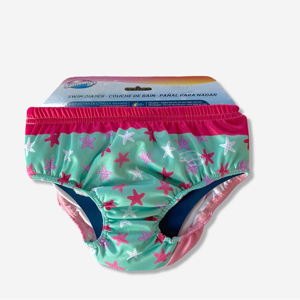 NWT Starfish Swim Diaper - Green and Pink